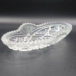 Antique McKee FENTEC EAPG Pressed Crystal Cut Glass Decorative Relish Tray
